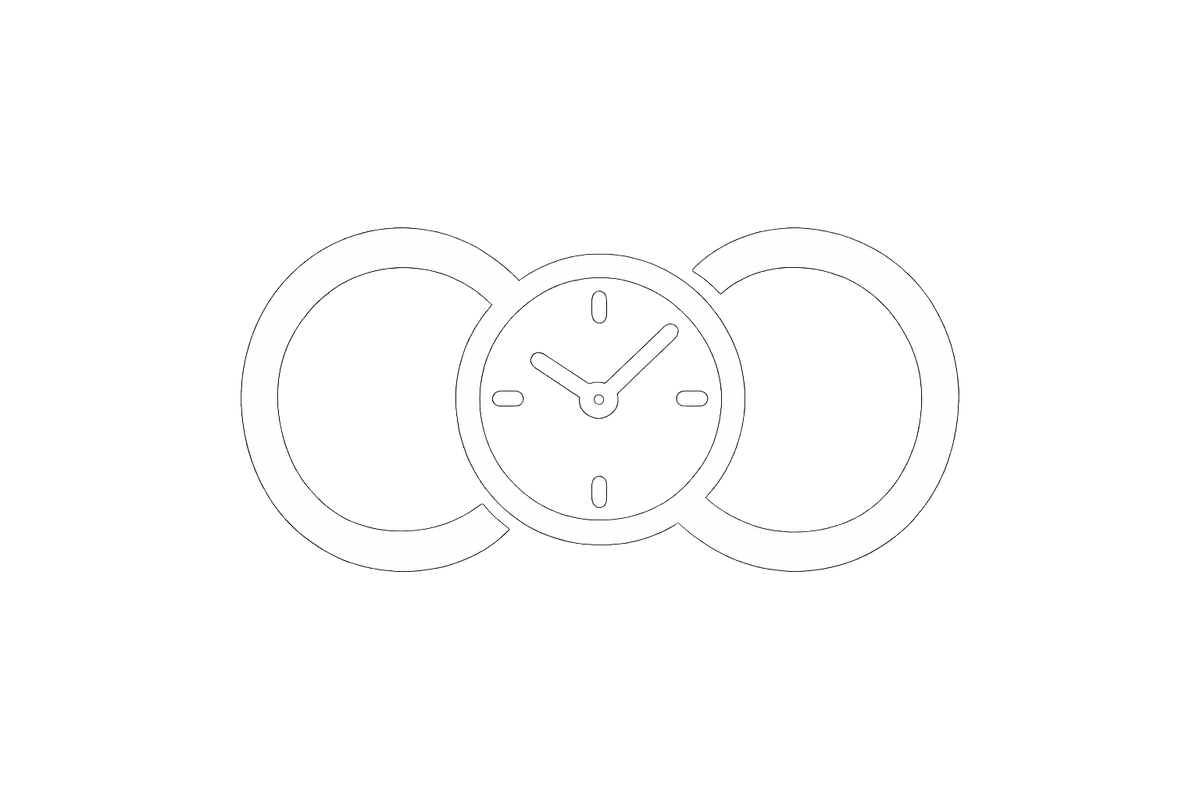 put a clock icon inside a infinity icon make it white